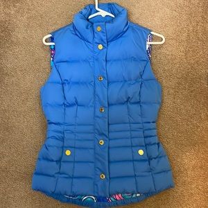 Lilly Pulitzer Blue Puffer Vest